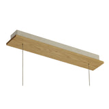 Contemporary 2-Light Pendant with Matte White and Medium Oak Finish, 3000K LED, 1662 Lumens