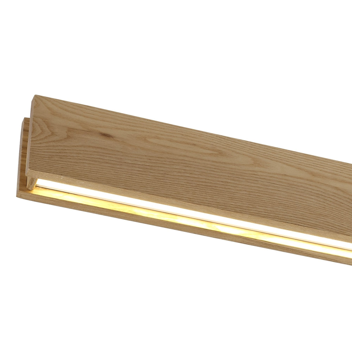 Oak Finish Ceiling Light Fixture, 36W LED, Warm White, 1528lm, Matte White Accents, 3-Year Warranty