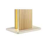 Stylish Medium Oak and Frosted Table Lamp with 2 x 6W Warm LED Lights, 3-Year Warranty