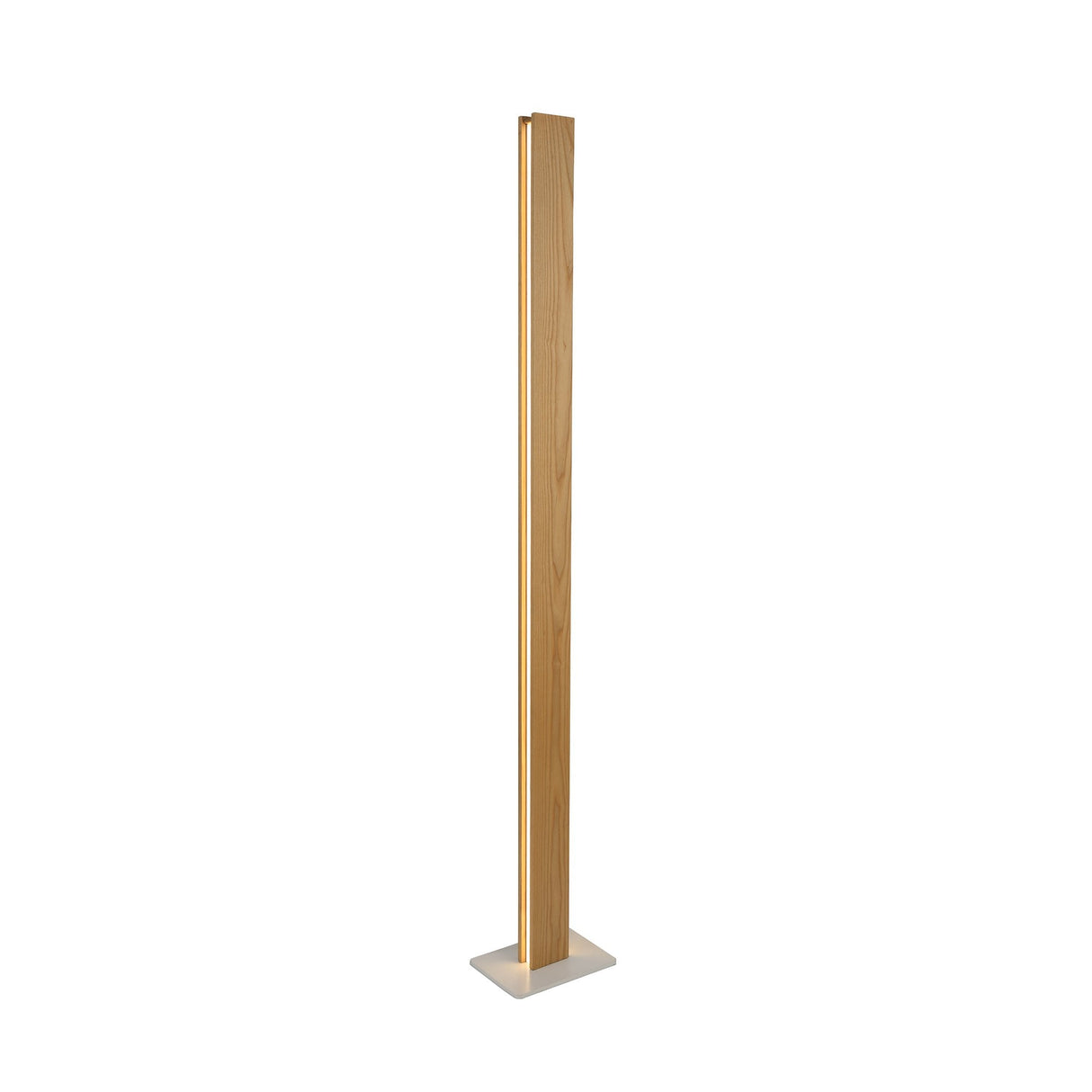 Elegant Medium Oak LED Floor Lamp with Frosted Shade, 3000K Warm White, 3-Year Warranty