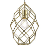 Elegant Curved Brass Pendant Light, E27 Socket
