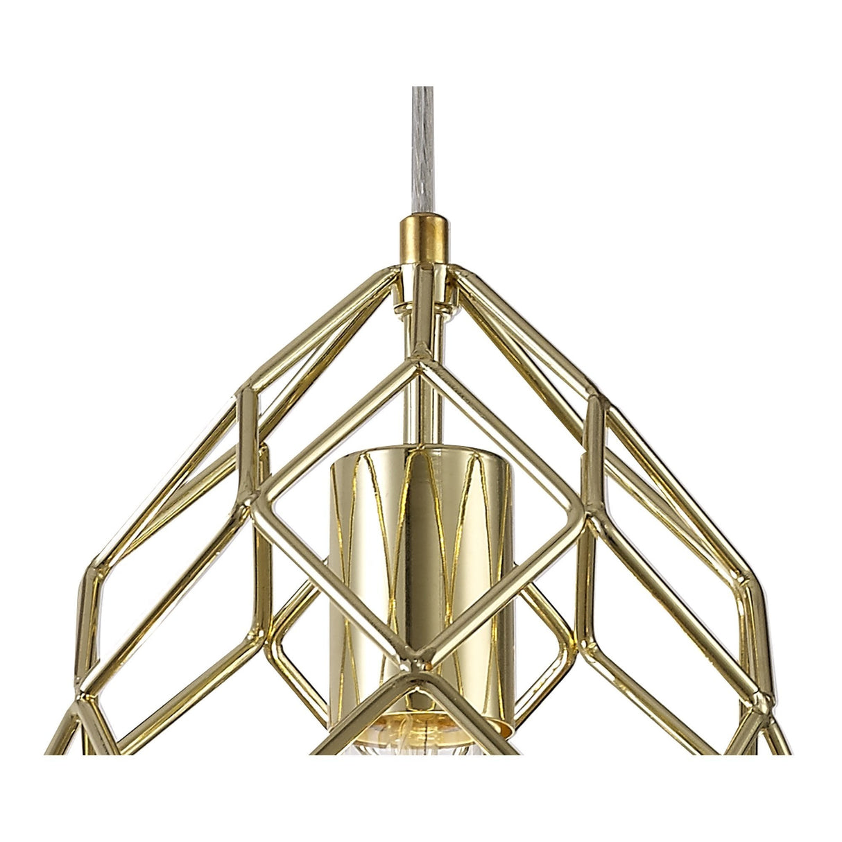 Elegant Curved Brass Pendant Light, E27 Socket