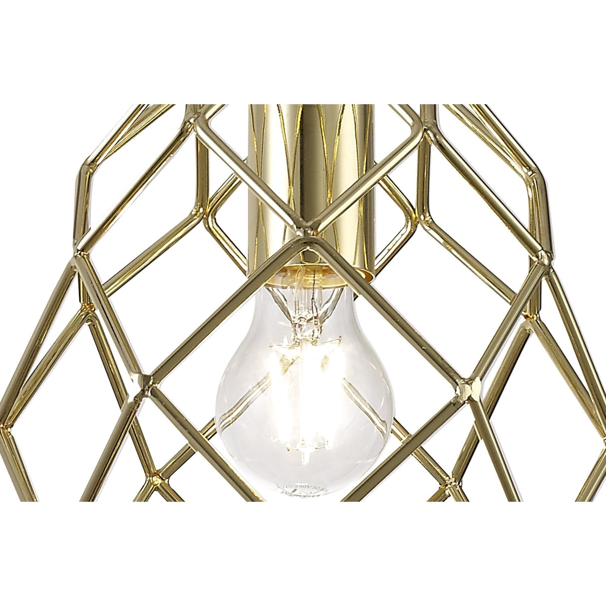 Elegant Curved Brass Pendant Light, E27 Socket