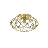 Elegant Polished Brass Flush Ceiling Light Fixture with E27 Socket