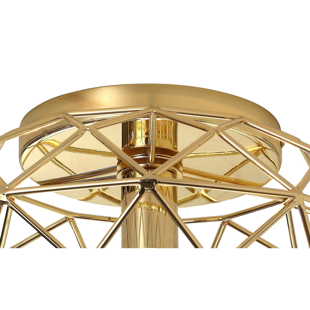 Elegant Polished Brass Flush Ceiling Light Fixture with E27 Socket