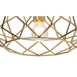 Elegant Polished Brass Flush Ceiling Light Fixture with E27 Socket