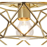 Elegant Polished Brass Flush Ceiling Light Fixture with E27 Socket