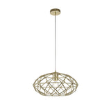 Gleaming Brass Elliptical Pendant Light - E27 Socket