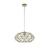 Gleaming Brass Elliptical Pendant Light - E27 Socket