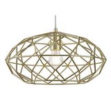 Gleaming Brass Elliptical Pendant Light - E27 Socket