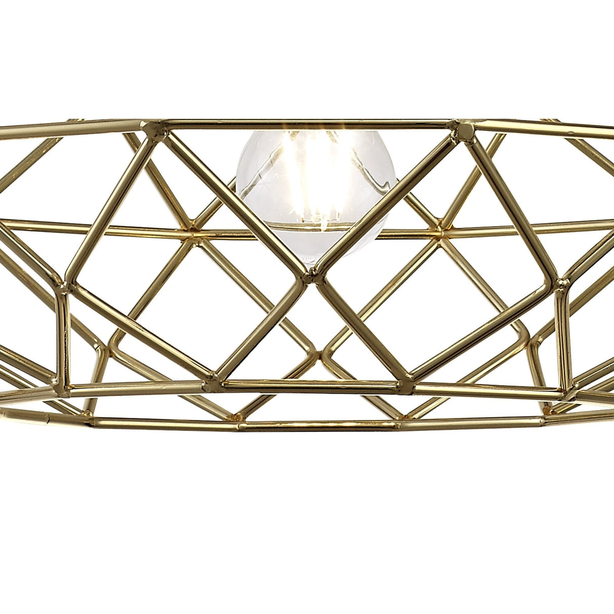 Gleaming Brass Elliptical Pendant Light - E27 Socket