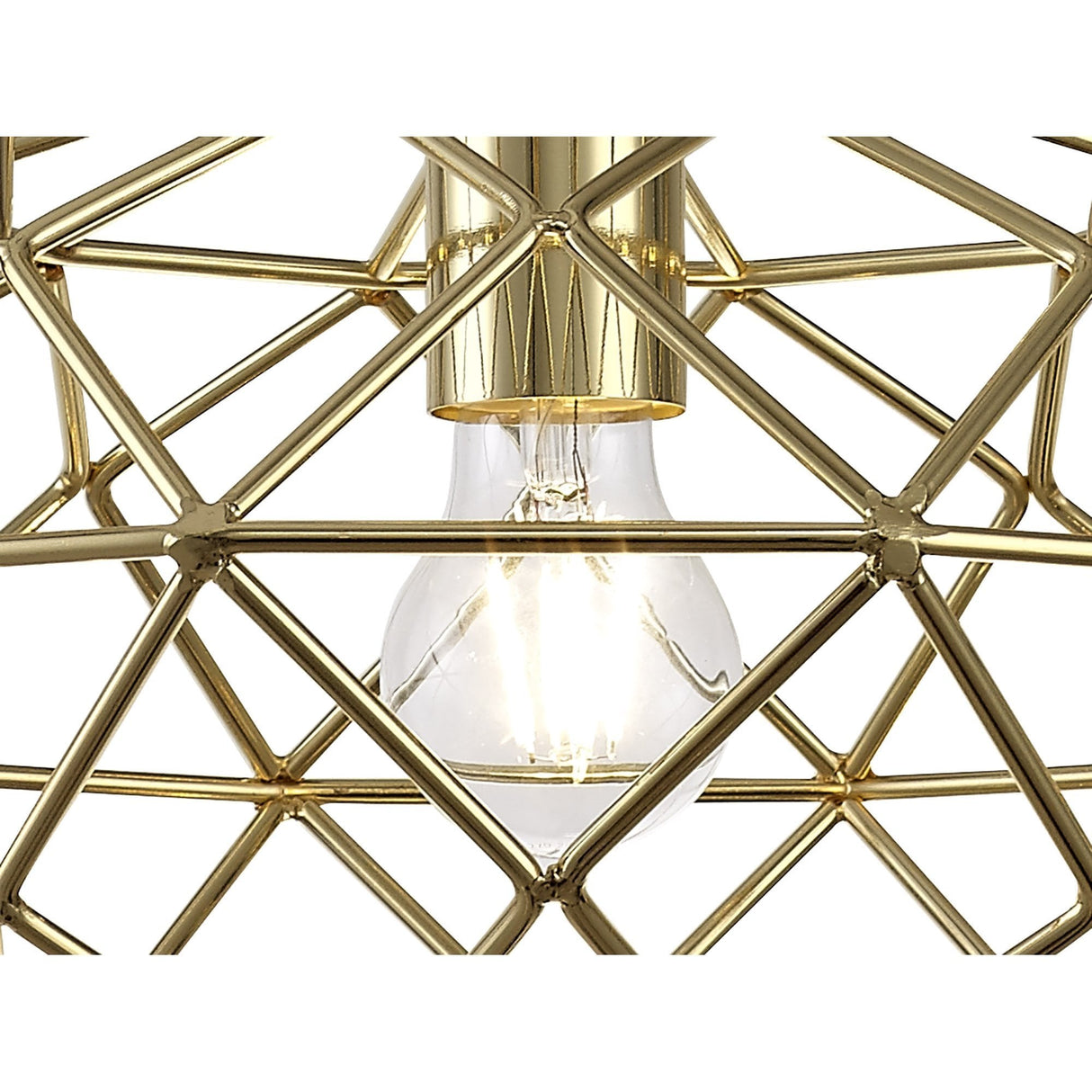 Gleaming Brass Elliptical Pendant Light - E27 Socket