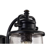 Elegant Black and Gold Wall Lantern with Seeded Glass, E27, IP54, 2-Year Warranty