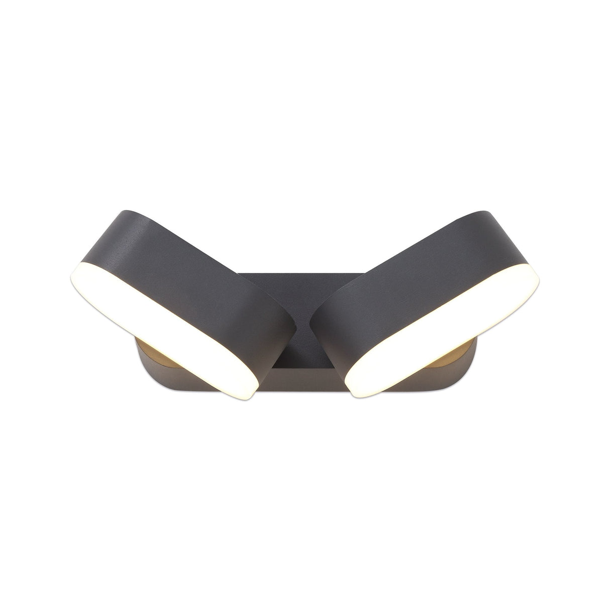 Dual LED Wall Sconce, Adjustable 6W, 3000K Warm Light, 780 Lumens, Anthracite Finish, Opal White Shade, IP54, 3-Year Warranty