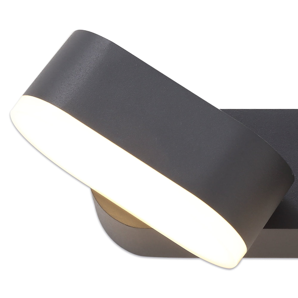 Dual LED Wall Sconce, Adjustable 6W, 3000K Warm Light, 780 Lumens, Anthracite Finish, Opal White Shade, IP54, 3-Year Warranty