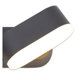 Dual LED Wall Sconce, Adjustable 6W, 3000K Warm Light, 780 Lumens, Anthracite Finish, Opal White Shade, IP54, 3-Year Warranty