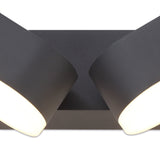 Dual LED Wall Sconce, Adjustable 6W, 3000K Warm Light, 780 Lumens, Anthracite Finish, Opal White Shade, IP54, 3-Year Warranty