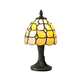 Elegant Tiffany Crystal Table Lamp with Black and Gold Accents