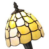 Elegant Tiffany Crystal Table Lamp with Black and Gold Accents