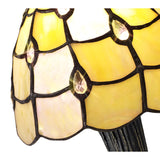 Elegant Tiffany Crystal Table Lamp with Black and Gold Accents