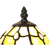 Elegant Tiffany Crystal Table Lamp with Black and Gold Accents