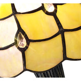 Elegant Tiffany Crystal Table Lamp with Black and Gold Accents
