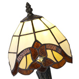 Tiffany-Inspired Crystal Table Lamp with E14 Socket, Cream and Amber Shade
