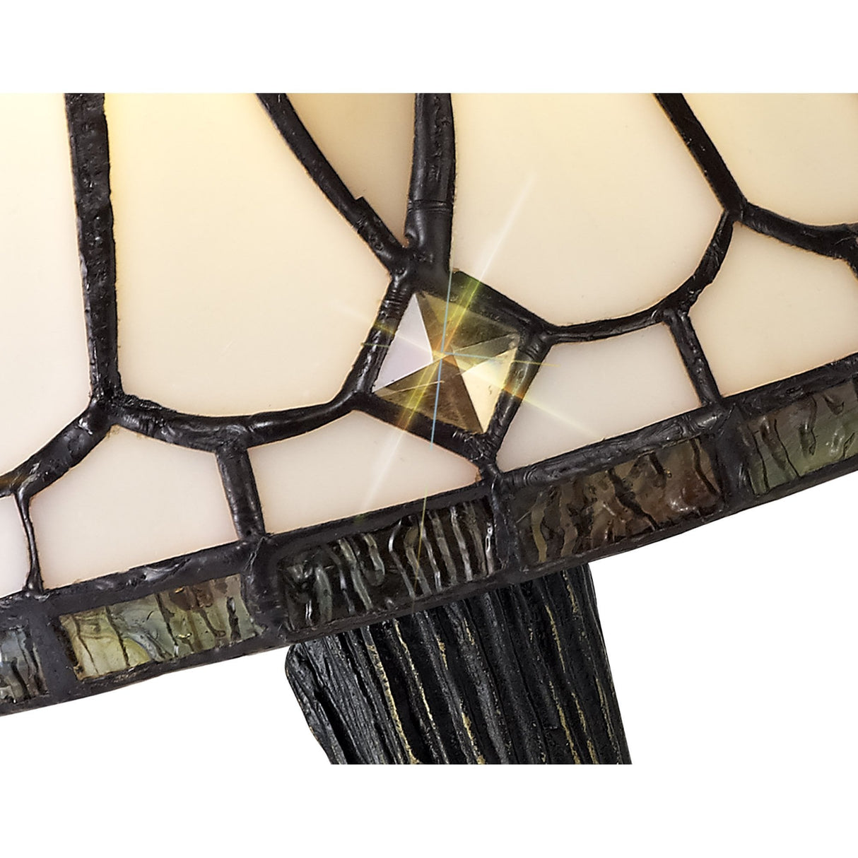 Elegant Crystal Table Lamp with White/Grey Shade, 1 x E14