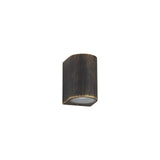 Sleek Black and Gold Curved Wall Lamp with Clear Shade, 1 x GU10, IP54