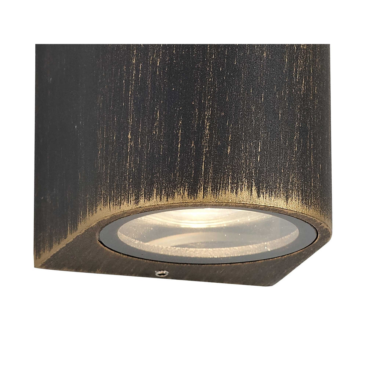 Sleek Black and Gold Curved Wall Lamp with Clear Shade, 1 x GU10, IP54
