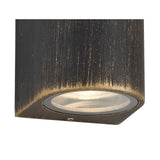 Sleek Black and Gold Curved Wall Lamp with Clear Shade, 1 x GU10, IP54
