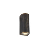 Elegant Black and Gold Curved Wall Sconce with Clear Shade, 2 x GU10, IP54