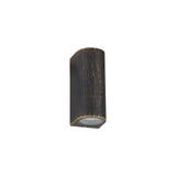 Elegant Black and Gold Curved Wall Sconce with Clear Shade, 2 x GU10, IP54
