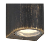Elegant Black and Gold Curved Wall Sconce with Clear Shade, 2 x GU10, IP54