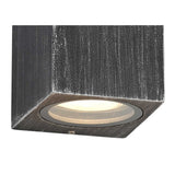 Contemporary Black/Silver Rectangle Wall Lamp, GU10 Compatible, IP54 Rated