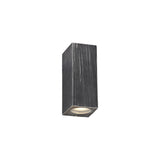 Modern Dual GU10 Rectangle Wall Sconce, IP54, Black/Silver Finish