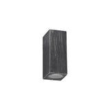 Modern Dual GU10 Rectangle Wall Sconce, IP54, Black/Silver Finish