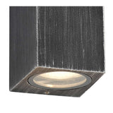 Modern Dual GU10 Rectangle Wall Sconce, IP54, Black/Silver Finish