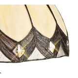 Vintage Tiffany-Inspired Table Lamp with Antique Brass Finish and Crystal Accents