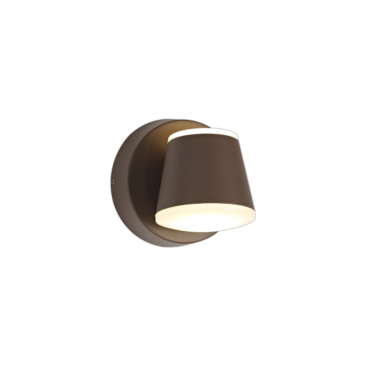 Elegant Dark Brown LED Wall Lamp with Opal White Shade, 3000K, 590lm, IP54