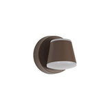 Elegant Dark Brown LED Wall Lamp with Opal White Shade, 3000K, 590lm, IP54