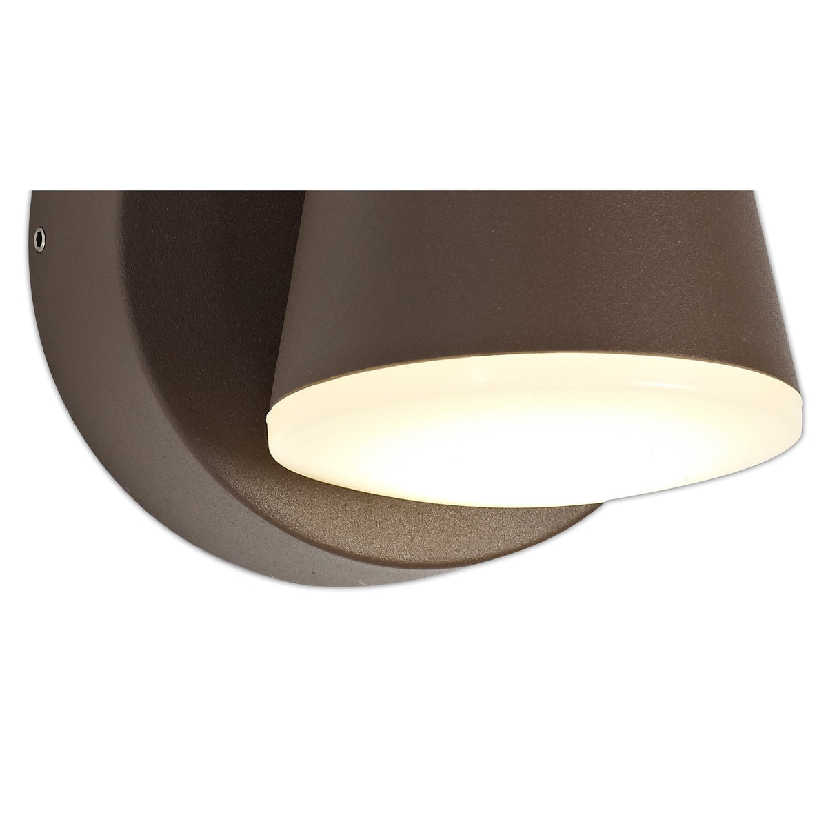 Elegant Dark Brown LED Wall Lamp with Opal White Shade, 3000K, 590lm, IP54
