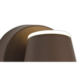 Elegant Dark Brown LED Wall Lamp with Opal White Shade, 3000K, 590lm, IP54