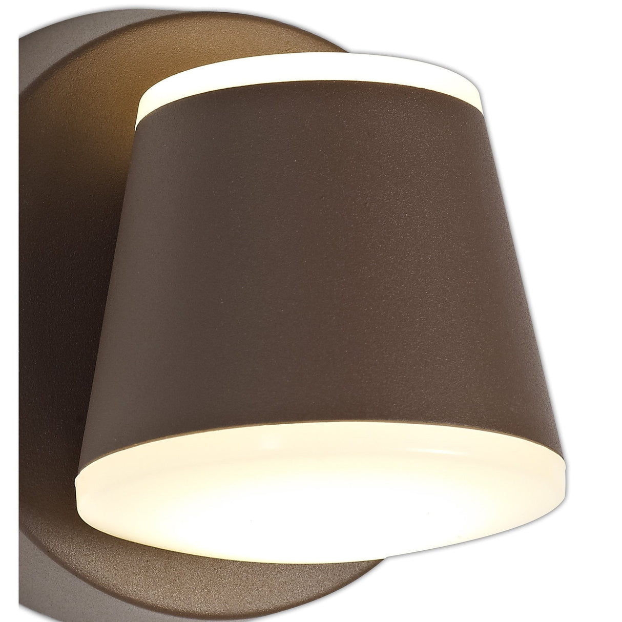 Elegant Dark Brown LED Wall Lamp with Opal White Shade, 3000K, 590lm, IP54