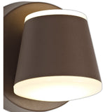 Elegant Dark Brown LED Wall Lamp with Opal White Shade, 3000K, 590lm, IP54