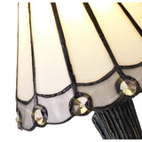 Elegant Tiffany Style Table Lamp with Crystal Shade, E14 Fitting, White/Grey/Clear Design