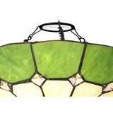Elegant Tiffany-Style Crystal Uplighter Shade, Green and Cream Design