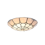 Elegance 35cm Handcrafted Tiffany Uplighter Shade in Cream/Grey with K9 Crystals