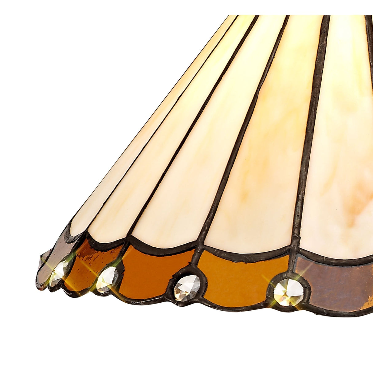 Amber-Cream Crystal Lampshade, 30cm Non-Electric Design