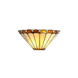 Art Deco Amber and Cream Crystal Wall Sconce, Double E14, Handcrafted Design